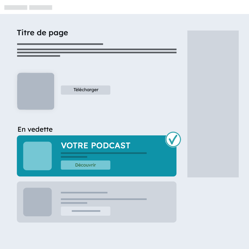 Mise en avant sur la page de téléchargement d'épisode