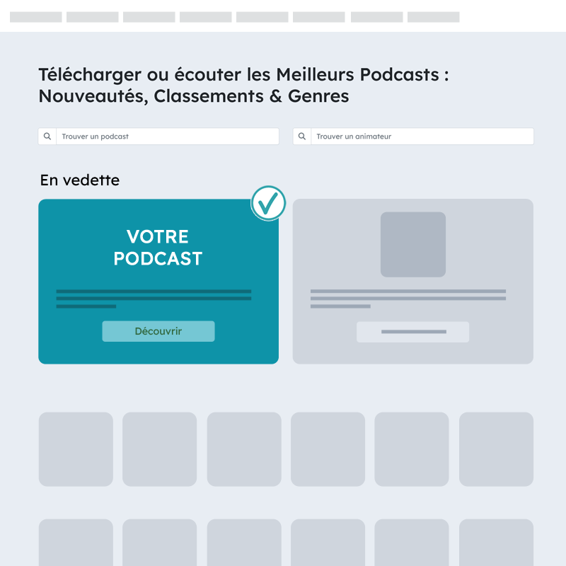 Mise en avant sur la page d'accueil des podcasts